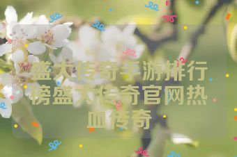 盛大传奇手游排行榜盛大传奇官网热血传奇