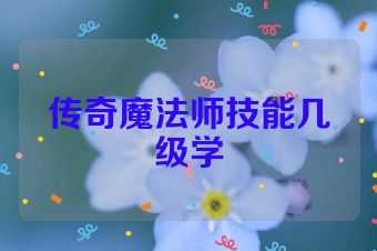 传奇魔法师技能几级学