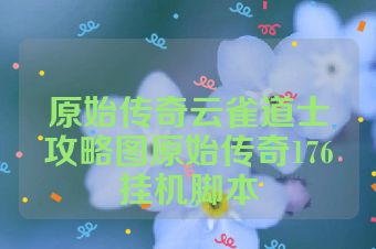 原始传奇云雀道士攻略图原始传奇176挂机脚本