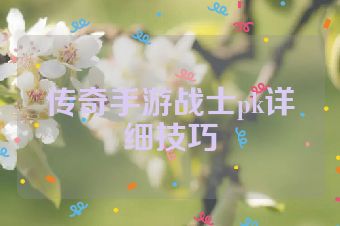 传奇手游战士pk详细技巧