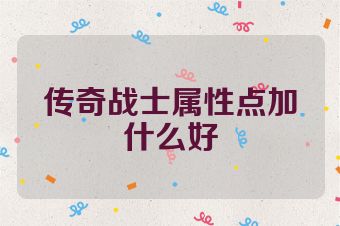 传奇战士属性点加什么好