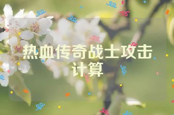 热血传奇战士攻击计算