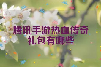 腾讯手游热血传奇礼包有哪些