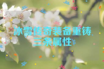 冰雪传奇装备重铸三条属性