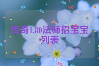 传奇1.80法师招宝宝列表