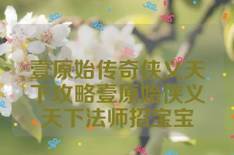 壹原始传奇侠义天下攻略壹原始侠义天下法师招宝宝