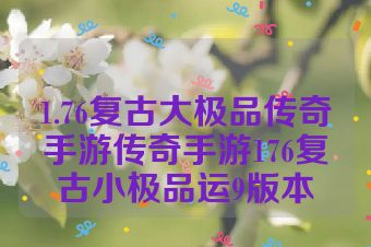 1.76复古大极品传奇手游传奇手游176复古小极品运9版本