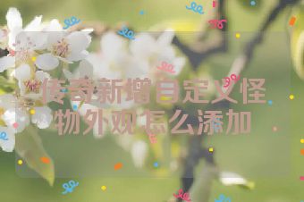传奇新增自定义怪物外观怎么添加