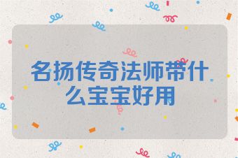 名扬传奇法师带什么宝宝好用