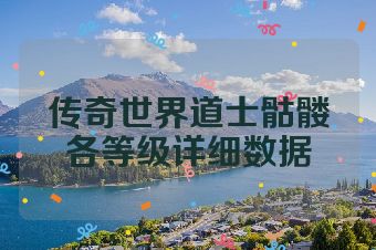 传奇世界道士骷髅各等级详细数据