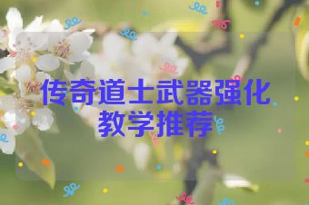 传奇道士武器强化教学推荐