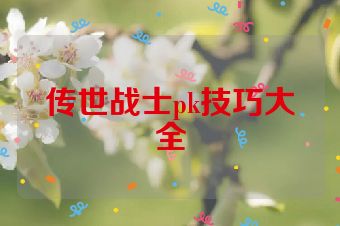 传世战士pk技巧大全