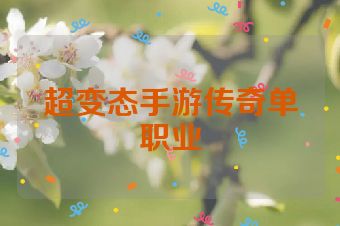 超变态手游传奇单职业