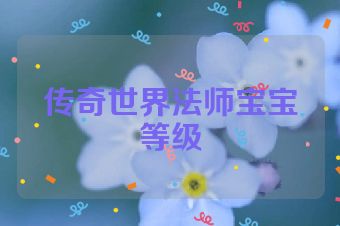 传奇世界法师宝宝等级