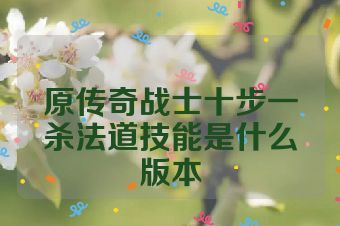 原传奇战士十步一杀法道技能是什么版本