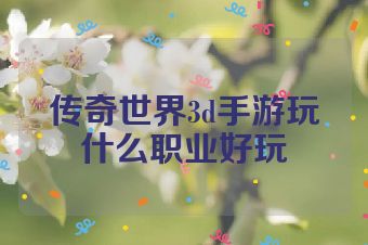 传奇世界3d手游玩什么职业好玩