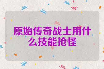 原始传奇战士用什么技能抢怪