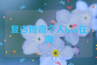 复古传奇个人boss在哪