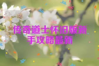 传奇道士怀旧版新手攻略最新