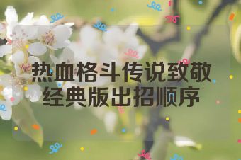 热血格斗传说致敬经典版出招顺序