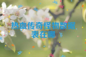 热血传奇怪物数据表在哪