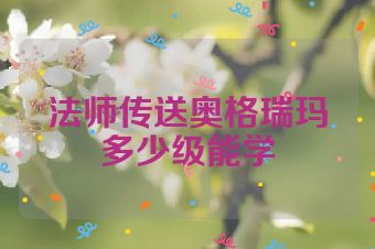 法师传送奥格瑞玛多少级能学