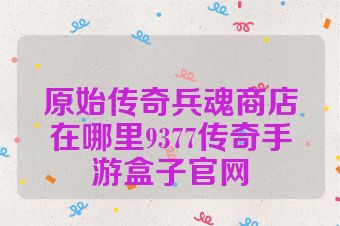 原始传奇兵魂商店在哪里9377传奇手游盒子官网