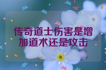 传奇道士伤害是增加道术还是攻击