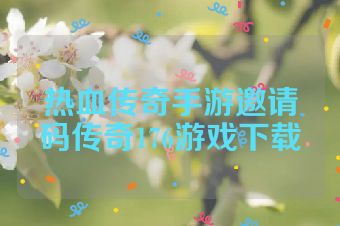 热血传奇手游邀请码传奇176游戏下载