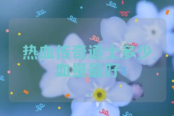热血传奇道士多少血量最好