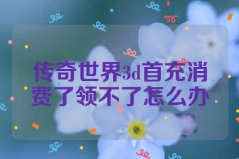 传奇世界3d首充消费了领不了怎么办