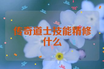传奇道士技能精修什么