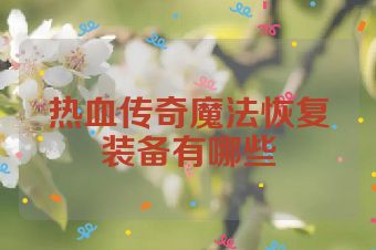 热血传奇魔法恢复装备有哪些