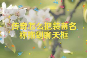 传奇怎么把装备名称拖到聊天框