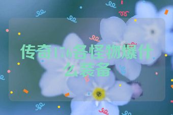 传奇176各怪物爆什么装备
