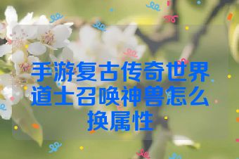 手游复古传奇世界道士召唤神兽怎么换属性