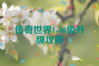 传奇世界1-50级升级攻略