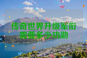 传奇世界升级军衔需要多少功勋