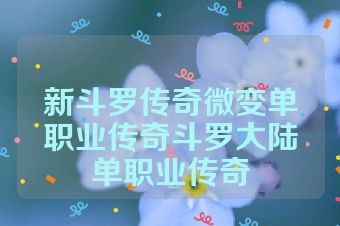 新斗罗传奇微变单职业传奇斗罗大陆单职业传奇