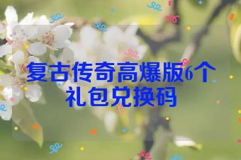 复古传奇高爆版6个礼包兑换码