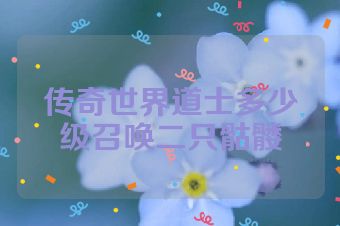 传奇世界道士多少级召唤二只骷髅