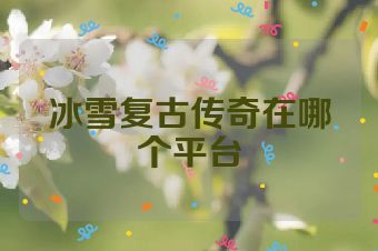冰雪复古传奇在哪个平台