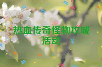 热血传奇怪物攻城活动