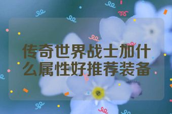 传奇世界战士加什么属性好推荐装备