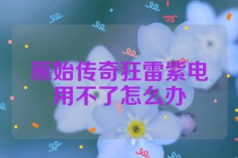 原始传奇狂雷紫电用不了怎么办