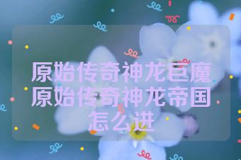 原始传奇神龙巨魔原始传奇神龙帝国怎么进