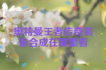 奥特曼王者传奇装备合成在哪里看