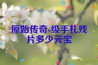 原始传奇s级手札残片多少元宝