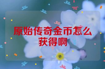 原始传奇金币怎么获得啊