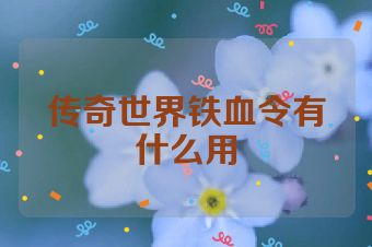 传奇世界铁血令有什么用